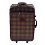 Mulberry tartan Scotch grain leather wheeled suitcase, 18" wide, 10" deep, 27" high