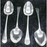 Two pairs of James Deakin & Sons silver serving spoons, first pair marked Sheffield 1924, the