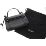 Cartier lady's leather clutch handbag, black, 7.5" wide, 5.5" high