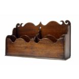 19th century mahogany letter/stationery rack, 16" wide, 5" deep, 9" high