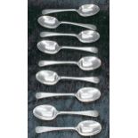 Nine James Deakin & Sons silver teaspoons, monogrammed to the handles, Sheffield, five marked