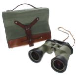 Carl Zeiss U-boat fixed focus 7x50 binoculars, no. 54450 (Swiss), with leather and canvas carry
