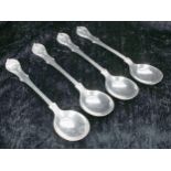 Four silver soup spoons, with eagle crested handles, maker William Hutton & Sons, Sheffield 1928, 8"