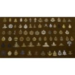 Military Regimental cap badges - large collection of seventy-four examples