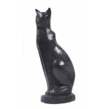 Composite stylised figure of a Siamese cat, a small mouse to one side, 22" high