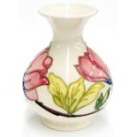 Small Moorcroft 'Pink Magnolia' pattern baluster vase, 5.5" high