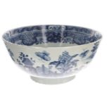 Chinese Nanking porcelain bowl, with fence and garden decoration, 9" diameter, 4" high