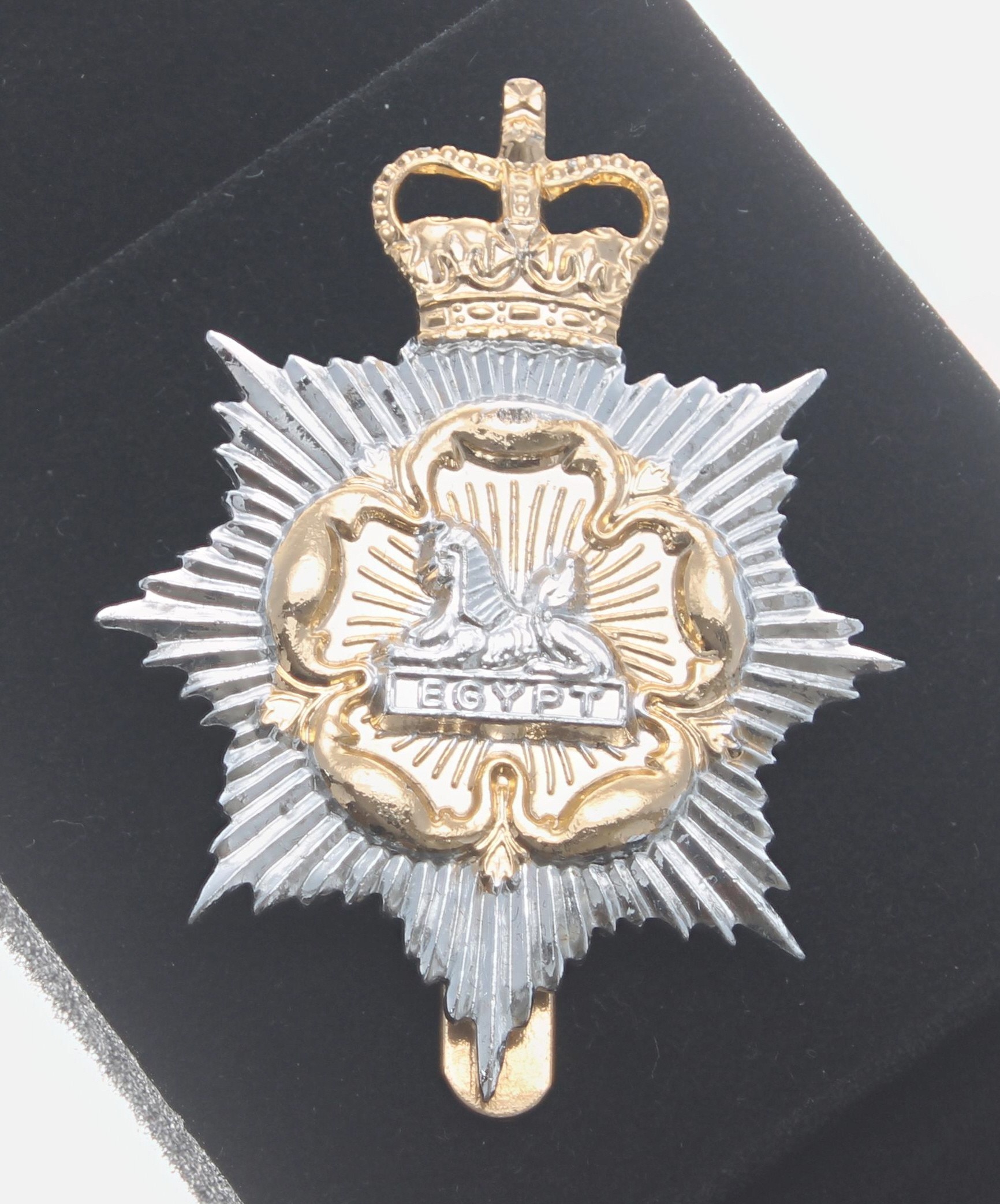 Rare and unissued regimental cap badge for the (cancelled) merging of the Hampshire and Gloucester