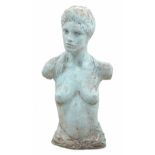 Reconstituted and weathered bust nude statue, bearing the impressed seal of the guild of master