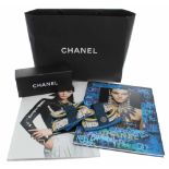 Chanel - pair of lady's leather and thread work fingerless driving gloves, size 7 1/2, boxed, also