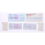 Beatles interest - collection of original George Harrison expense account cheques; also two