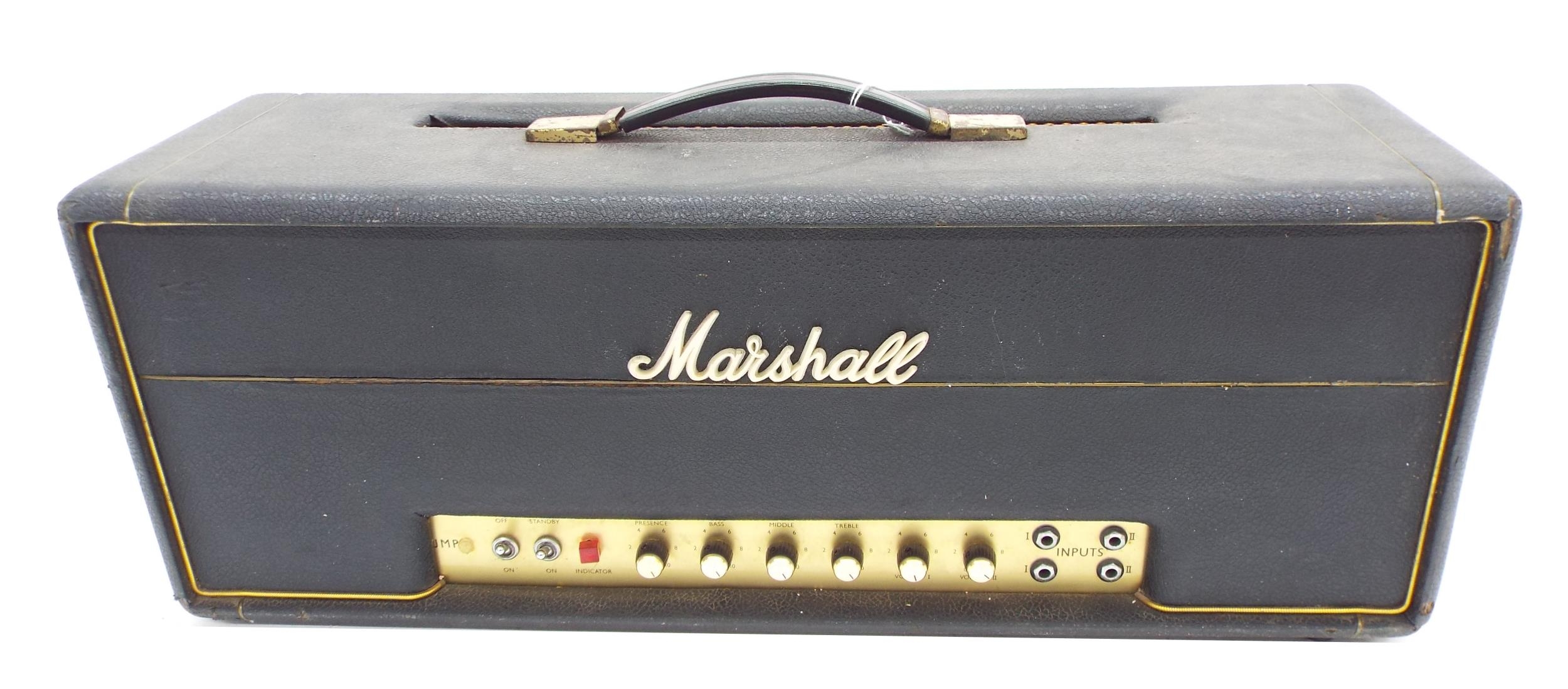 Late 1960s Marshall JMP 'Plexi' Model 1992 Super Bass 100 watt guitar amplifier, made in England,