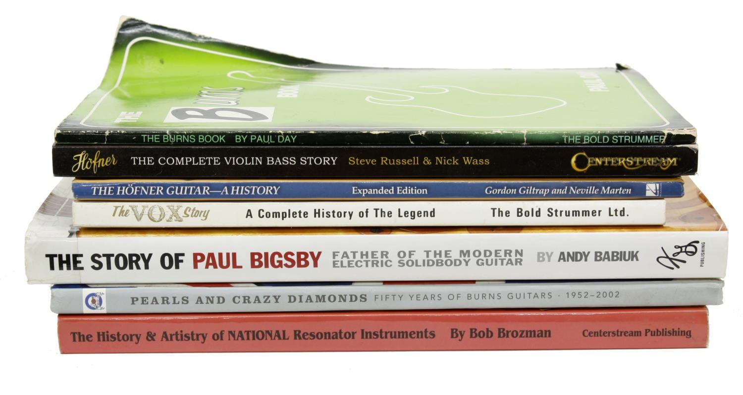 Seven guitar reference books to include Bob Brozman's 'The History and Artistry of National