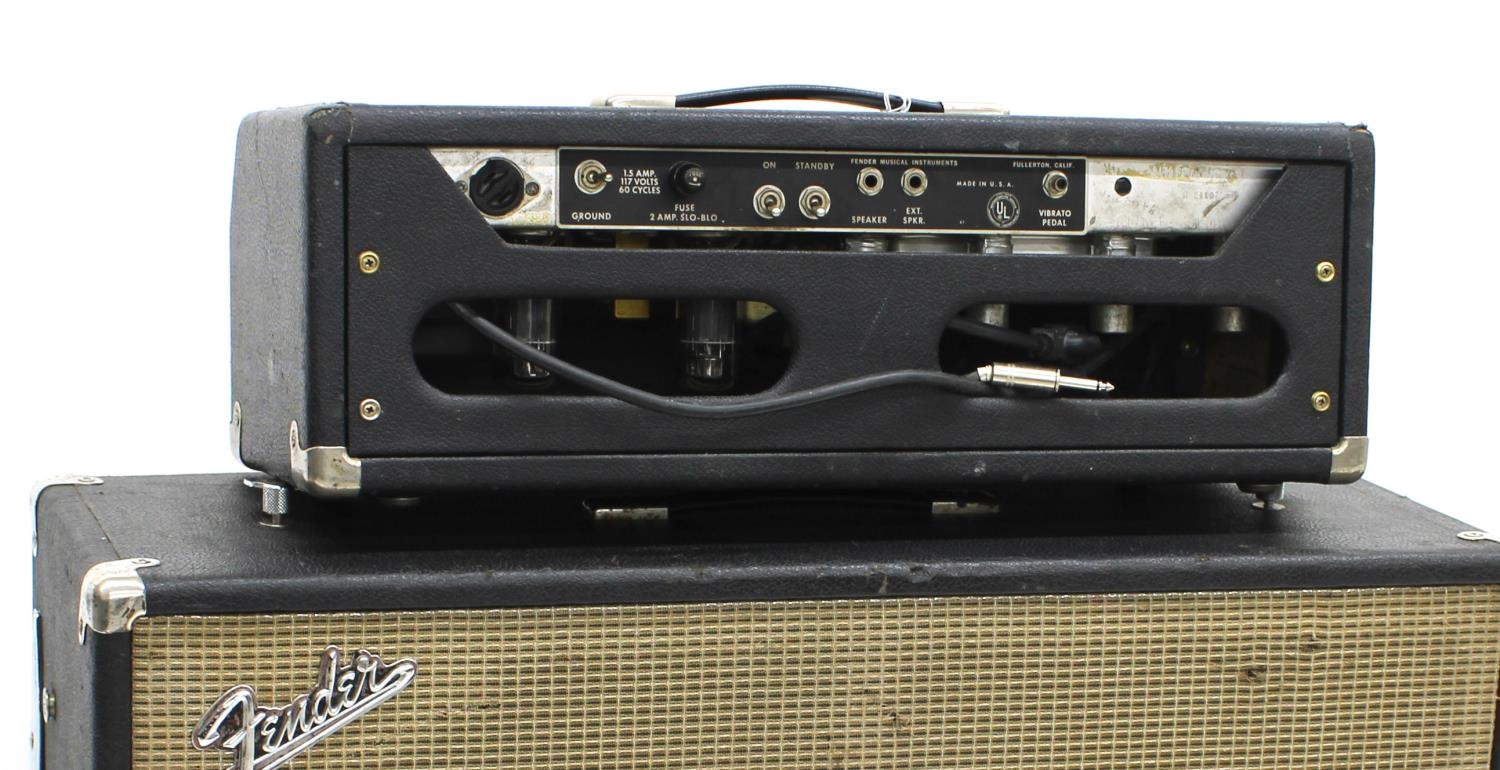 Fender Band Master guitar amplifier head, made in USA, circa 1966, ser. no. A21187, with matched 2 x - Image 2 of 2