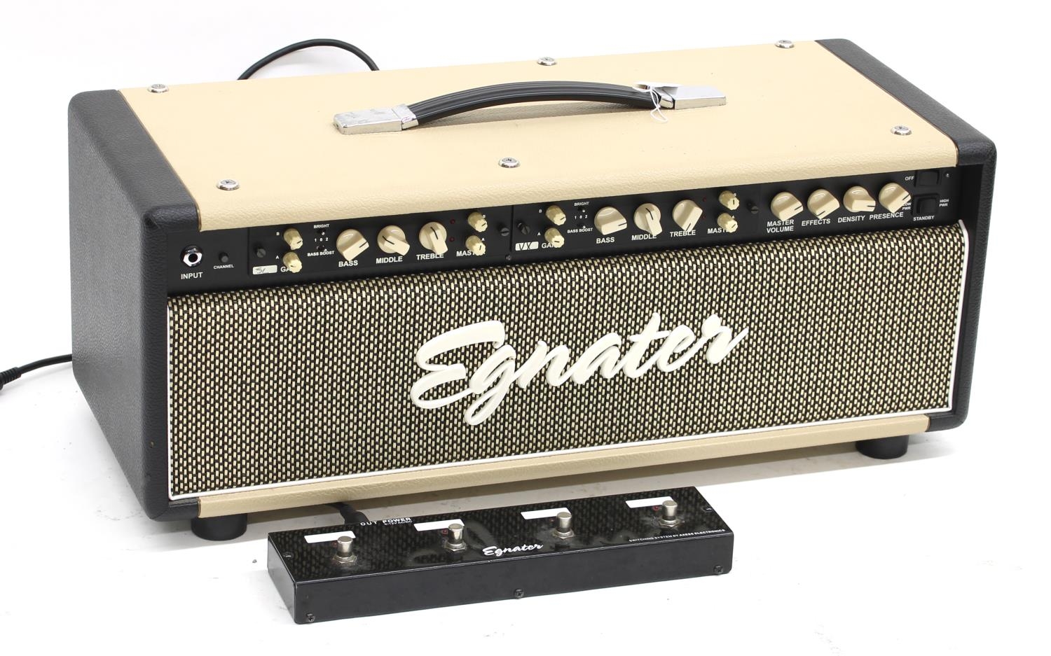 Egnater Mod 50 guitar amplifier, made in USA, fitted with 'SL (Super Lead)' and 'VX' modules, with