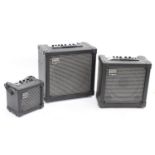 Roland Cube 30X guitar amplifier; together with a Roland Micro Cube amplifier; also Roland Cube