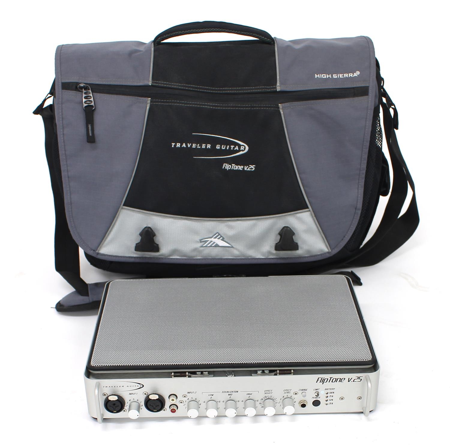 Traveller Guitar Fliptone V25 portable amplifier, with charger and gig bag