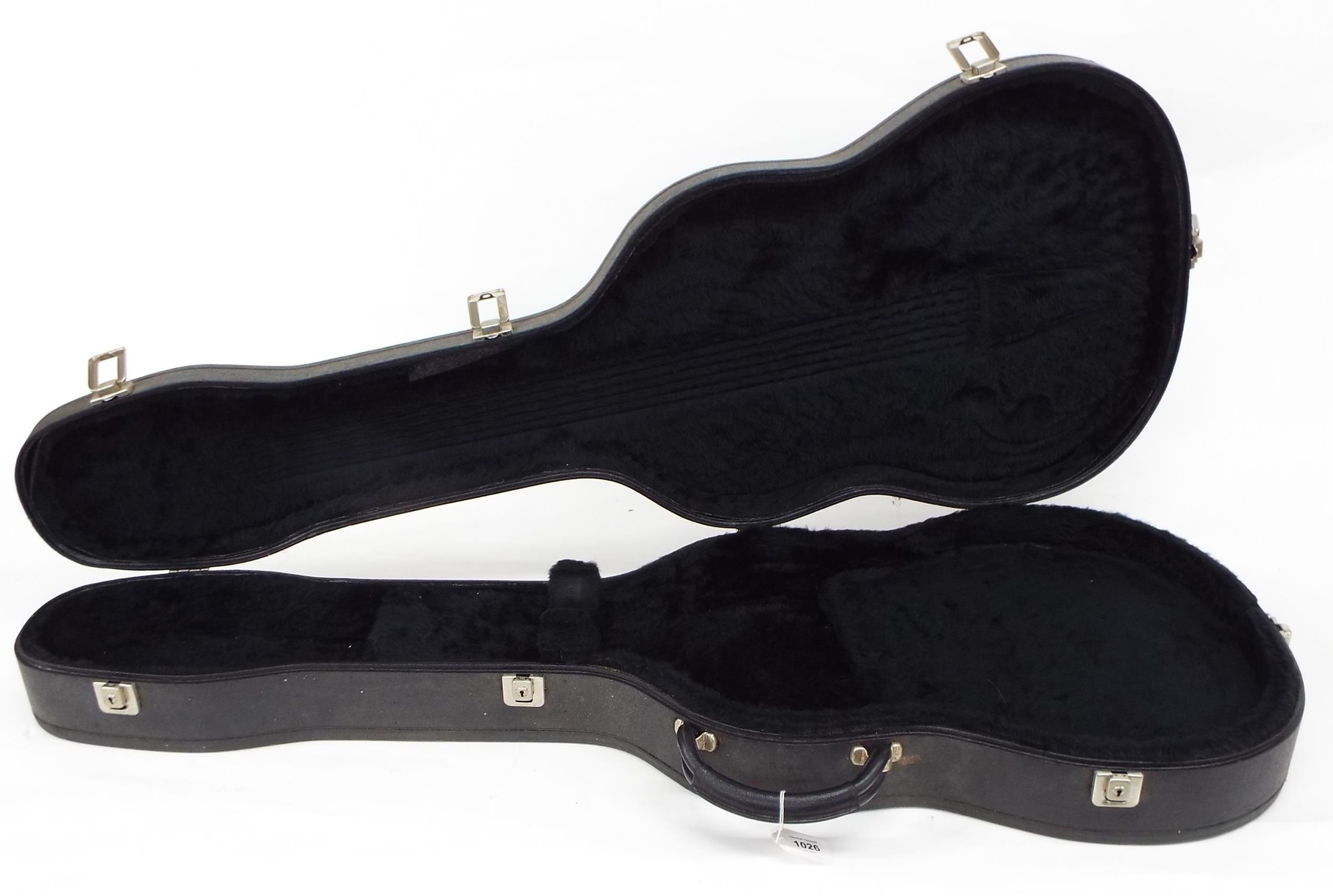 Thinline electric guitar hard case suitable for a 15" lower bout and 11" upper bout guitar