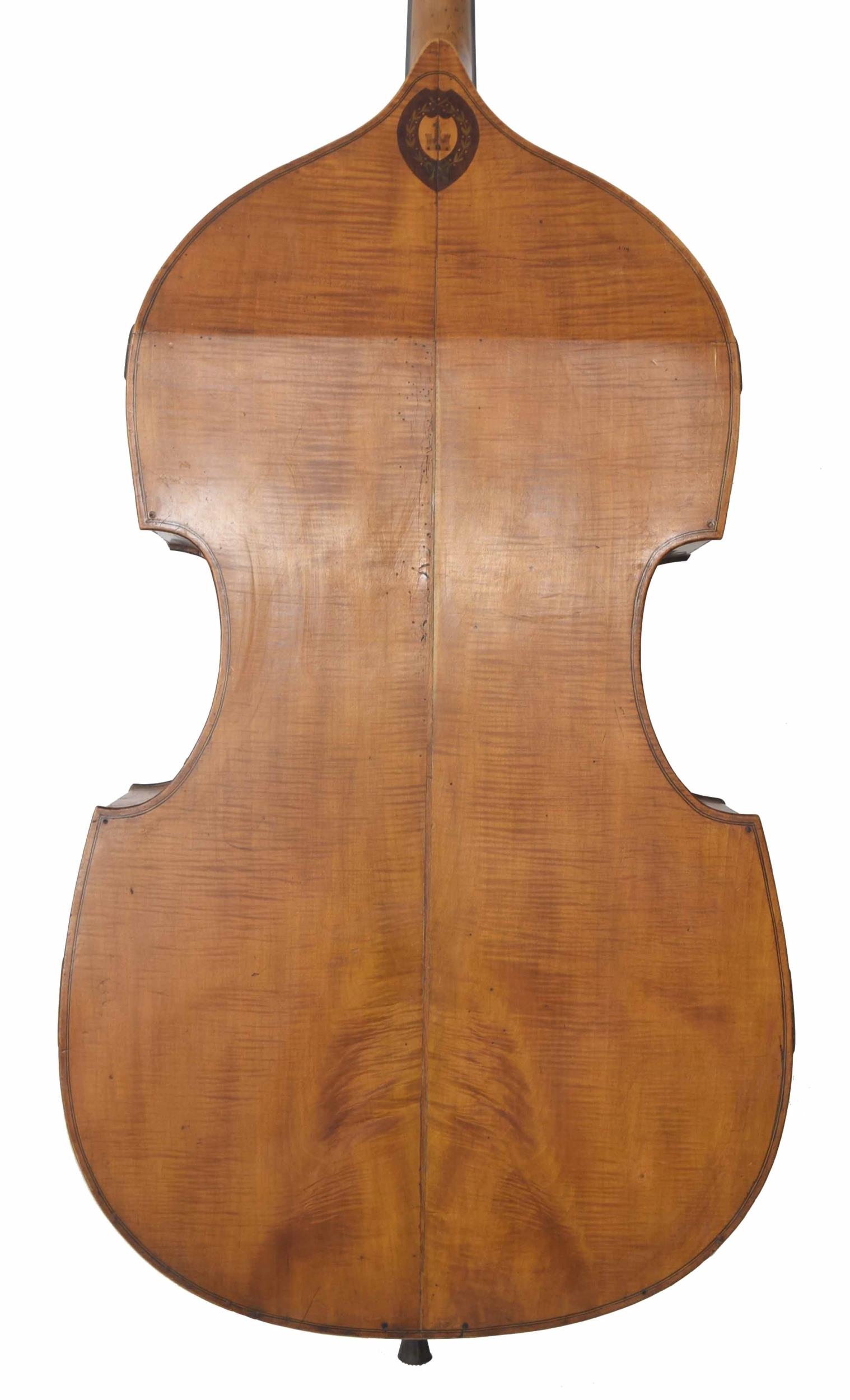 Good English double bass by W. R. Jones of Barnstaple, Devon, 1923, with carved lion's head scroll - Image 2 of 3