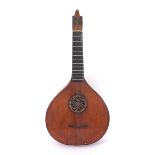 Good late 18th/early 19th century English cittern, with figured maple back and sides, spruce table