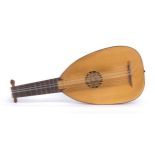 Small English contemporary lute by and labelled John Gorrett, 1988, with fluted ribbed back,