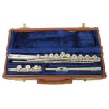 Gemeinhardt silver plated flute, Model M2, ser. no. 229483, within original leather case