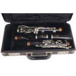 Cocuswood Bb Mazzeo system clarinet, stamped Mazzeo, System, Depose, Selmer, Paris, France, made