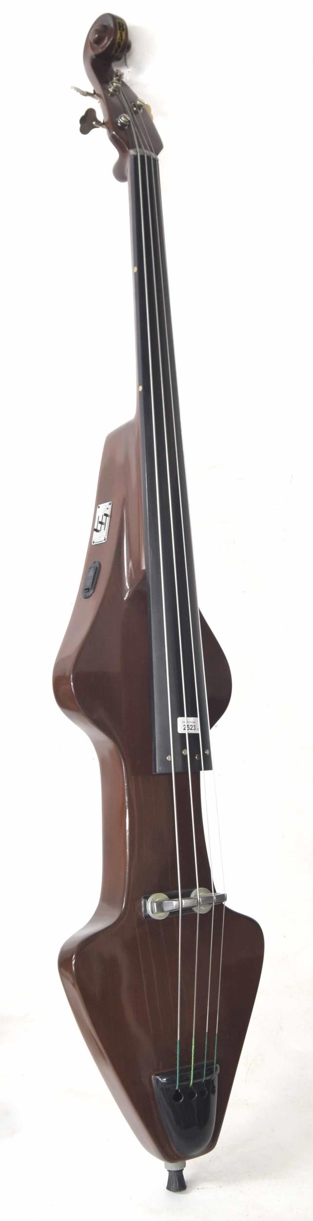 Bassix electric double bass, brown grained finish, soft case