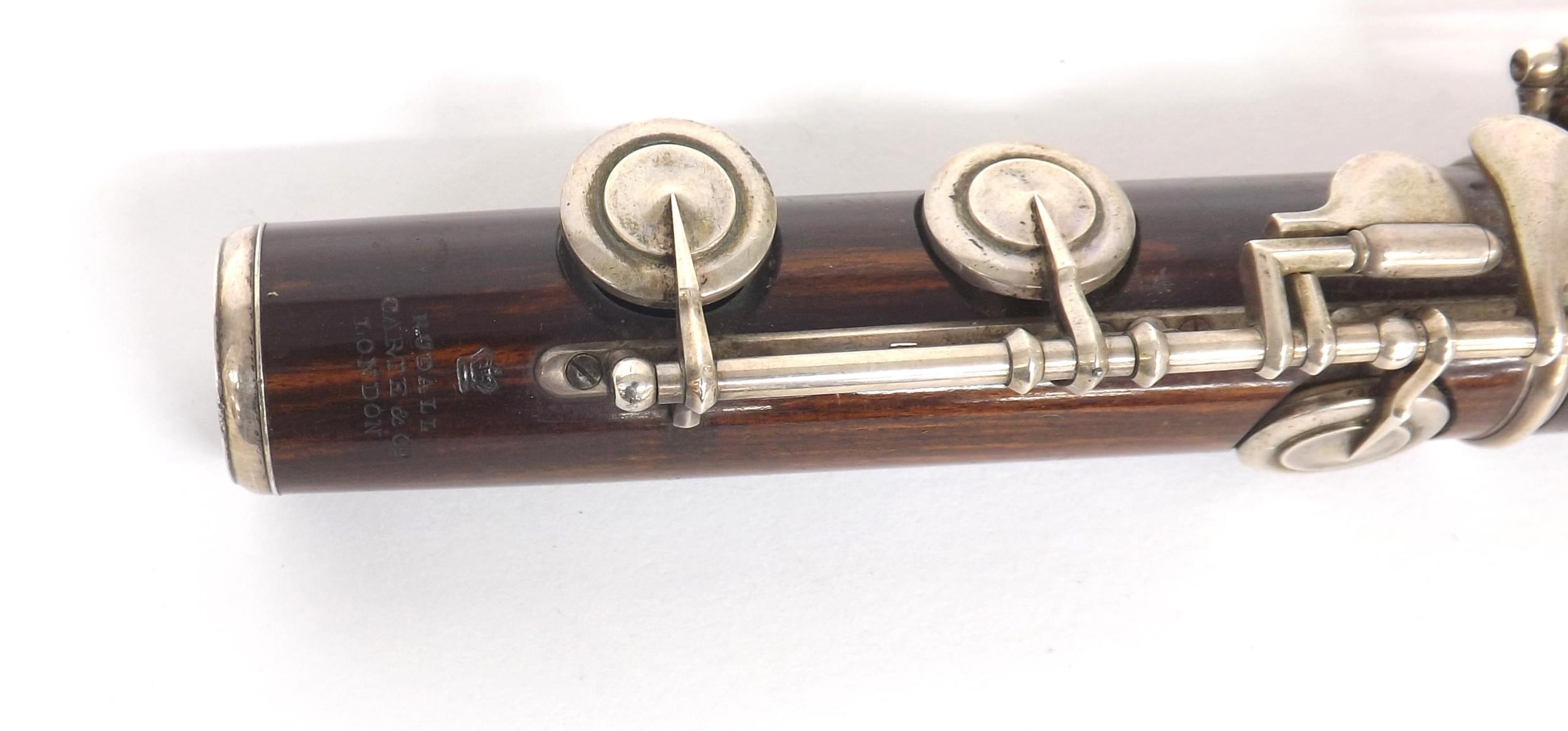 Cocuswood flute with silver keywork, stamped Rudall Carte & Co, 23 Berners Street, Oxford Street, - Image 3 of 3