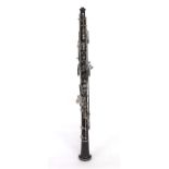 Cocuswood oboe with silver plated keywork, stamped Hawkes & Son, Makers, Denman Street, London, made