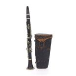 Cocuswood Eb clarinet with German silver keywork for left-handed player, stamped Joh Michl & Sohn,