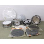 Four various snare drums; Pearl Professional Series, Sonor, Hollwood by Meazzi and Ajax (Boosey &