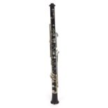 Cocuswood Boehm system oboe with German silver keywork, stamped Brevete (barbican tower with three