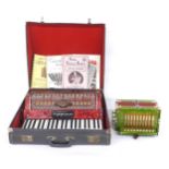 Bararole Prominenz one hundred and twenty button piano accordion with five switches and red marble