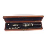 Ebonite Pratten Perfected system flute with German silver keywork, stamped Boosey & Co, Makers,