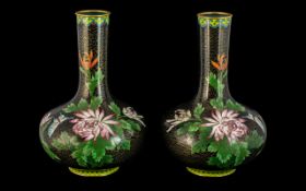 Pair of Chinese Antique Cloisonne Vases