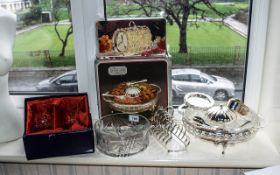 Collection of Silver Plate & Glass Items