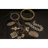 Bag of Mixed Antique Silver Jewellery co