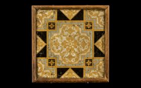 Pugin Encaustic Pottery Tile in a listed