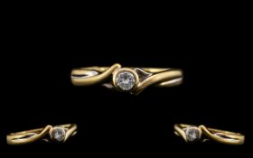 Contemporary Designed 18ct Gold Single S