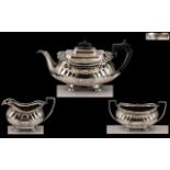 Edwardian Period 1902 - 1910 Superb Sterling Silver 3 Piece Tea-Service of Pleasing Design and