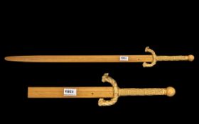 Wooden Practice Sword. 35 Inches In length. Please See Photo.