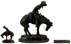 Fine Quality Green Patinated Bronze after Frederick Remington,