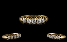 Antique Period - Attractive 5 Stone Diamond Set Ring with a Gallery Setting.