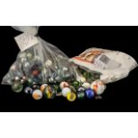 Collection of 500 Marbles Antique/Vintage, mainly glass, opaque, swirls, solid colours, a few metal,