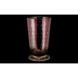 Large Scottish Glass Vase with dimpled effect, in pretty rose pink colour. Measures 10.