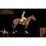 Beswick Hand Painted Seated Horse Figure Connoisseur Series ' Nijinsky Lester Piggot Up ' Model No
