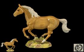 Beswick Hand Painted Horse Figure ' Galloping Horse ' Palomino Colour way. Designer Mr Orwell.