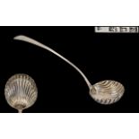 George III Superb Quality - Silver Ladle of Large Proportions with Shell / Fluted Pattern Bowl and