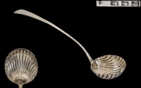 George III Superb Quality - Silver Ladle of Large Proportions with Shell / Fluted Pattern Bowl and